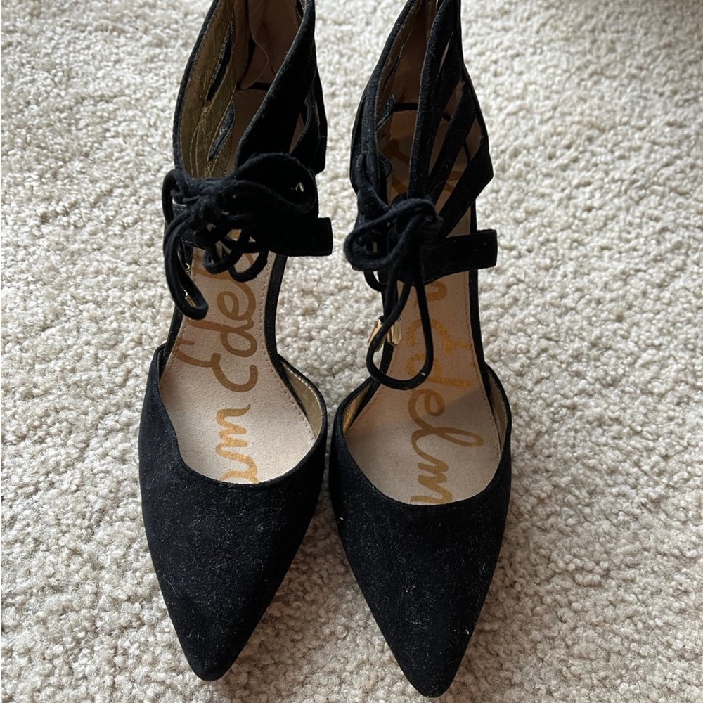 Sam Edelman Black Lace-Up Heels